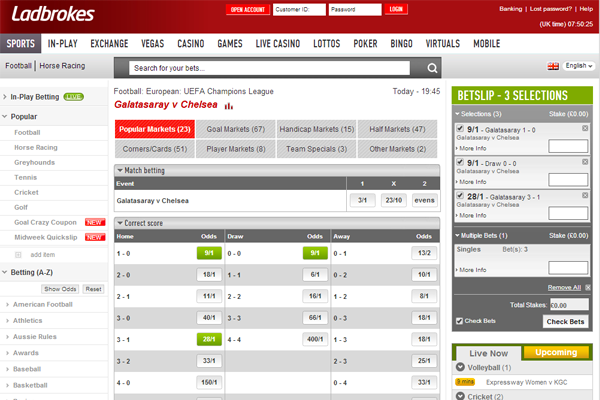 Ladbrokes screen shot